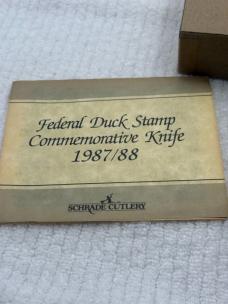 Schrade Cutlery USA 1987/88 Federal Duck Stamp Commemorative Knife 