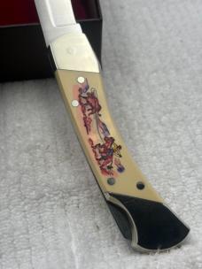Schrade Cutlery USA Vintage Cowboy Commemorative Scrimshaw Ltd Ed NIB