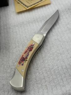 Schrade Cutlery USA Vintage Cowboy Commemorative Scrimshaw Ltd Ed NIB