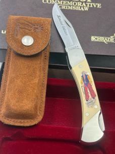 Schrade Cutlery USA Vintage Cowboy Commemorative Scrimshaw Ltd Ed NIB
