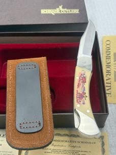Schrade Cutlery USA Vintage Cowboy Commemorative Scrimshaw Ltd Ed NIB