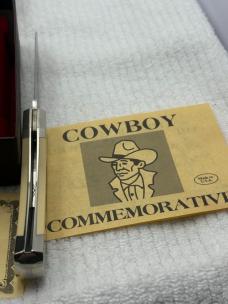Schrade Cutlery USA Vintage Cowboy Commemorative Scrimshaw Ltd Ed NIB