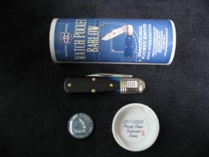 GREAT EASTERN 251125 SS WATCH POCKET BARLOW NAVY BLUE SAWCUT BONE STORE KNIFE