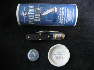 GREAT EASTERN 251125 SS WATCH POCKET BARLOW NAVY BLUE SAWCUT BONE STORE KNIFE #2