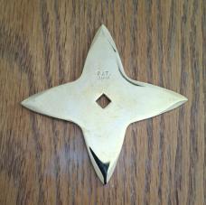 Vintage 1980's PAT. JAPAN Throwing Star 3.5" GOLD!