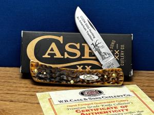 Case XX USA Coon Hound Treeing” #009/030Produced Peach Seed Bone Sodbuster Jr.Etched Blade NEW