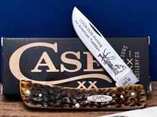Case XX USA Coon Hound Treeing” #009/030Produced Peach Seed Bone Sodbuster Jr.Etched Blade NEW