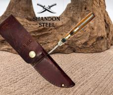 Bear MGC Hunting Knife USA Gut Hook Wood Handle Skinner Leather Sheath (C04)