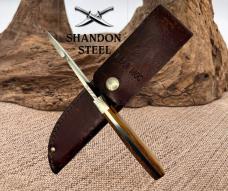 Bear MGC Hunting Knife USA Gut Hook Wood Handle Skinner Leather Sheath (C04)
