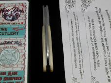 New York Knife Co Sawcut Natural Bone Barlow Knife by Cooper Cutlery 1506NSC USA Made 