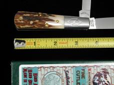 New York Knife Co Genuine Stag Barlow Knife by Cooper Cutlery 2506 S USA Made Integral Bolsters