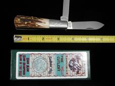 New York Knife Co Genuine Stag Barlow Knife by Cooper Cutlery 2506 S USA Made Integral Bolsters