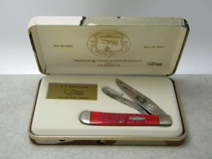 Case XX USA 1991 Dark Red Bone DR6254 Operation Desert Storm "The Bear" Trapper Knife NIB