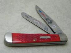 Case XX USA 1991 Dark Red Bone DR6254 Operation Desert Storm "The Bear" Trapper Knife NIB