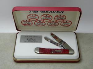 Case XX USA 1991 Dark Red Bone DR6254 Nolan Ryan #34 Trapper Knife NIB