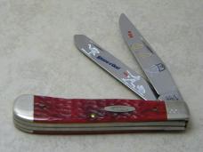 Case XX USA 1991 Dark Red Bone DR6254 Nolan Ryan #34 Trapper Knife NIB