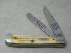Case XX USA 7 Dot (1993) Burnt White Bone BW6254 Nolan Ryan "The Express" Trapper Knife NIB