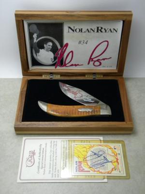 Case Classic 1990 Honey Bone HB1072 Nolan Ryan "The Express #34" Clasp Knife NIB