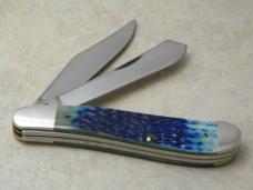 Case XX SS USA 1 Dot (1989) Blue Bone B6240 Babe Ruth "Sultan of Swat" Dogleg Trapper Knife NIB