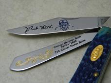 Case XX SS USA 1 Dot (1989) Blue Bone B6240 Babe Ruth "Sultan of Swat" Dogleg Trapper Knife NIB