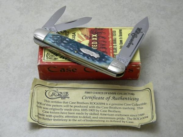 Case Classic 1991 Blue Rogers Bone Bomb Shield 63094 Split Backspring Whittler Knife NIB Case Classic 1991 Blue Rogers Bone Bomb Shield 63094 Split Backspring Whittler Knife NIB