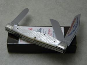 Schatt & Morgan Pearl 043150 Reverse Gunstock Trapper Knife "KY Cutlery Association" c.2005 NIB