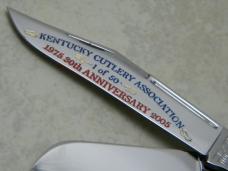 Schatt & Morgan Pearl 043150 Reverse Gunstock Trapper Knife "KY Cutlery Association" c.2005 NIB