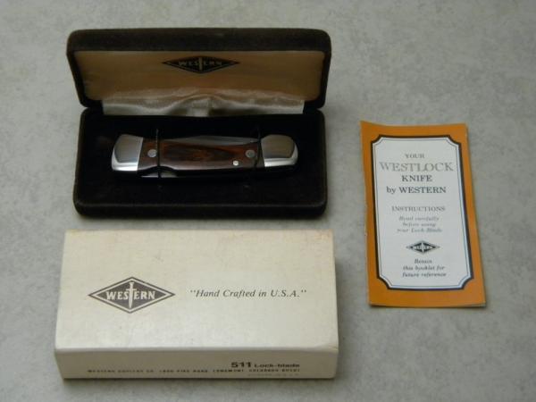 Western USA 511 G Wood Small Westlock Lockback Knife NIB c.1983