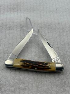 Case XX USA 2 Dot 1978 Red Letter 2 Blade Muskrat SSP Stag Handle (30)