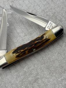 Case XX USA 2 Dot 1978 Red Letter 2 Blade Muskrat SSP Stag Handle (30)