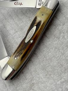 Case XX USA 2 Dot 1978 Red Letter 2 Blade Muskrat SSP Stag Handle (30)