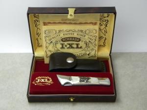 I*XL Schrade Wostenholm Sheffield England Stag GS 30 Lockback Knife & Pouch NIB