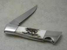 I*XL Schrade Wostenholm Sheffield England Stag GS 30 Lockback Knife & Pouch NIB