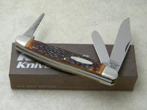 Kabar 1110 USA Jigged Delrin Punch Stockman Knife in Box