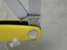 Kabar 1097 USA Yellow Birdseye Rivet Stockman Knife in Box