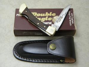 Imperial USA Stainless 4515 Frontier Double Eagle Wood Lockback Knife & Pouch NIB