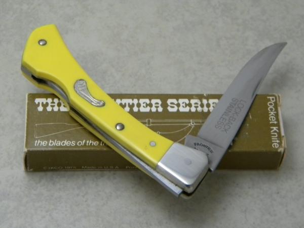 Imperial USA Stainless 4513 Frontier Yellow Lockback Knife NIB