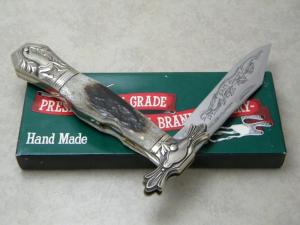 Parker Cut Co Hand Made Japan Bone EK-1 Folding Lockback Bowie Knife - NIB
