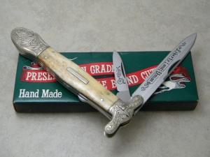 Parker Cut Co Hand Made Japan Bone EK-8 Folding 2 Blade Lockback Bowie Knife - NIB