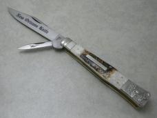 Parker Cut. Co. Hand Made Japan Bone EK-14 2 Blade Folding Bowie S. C. Wragg Knife - NIB