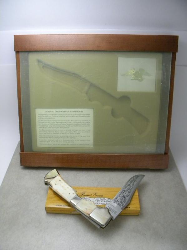 Parker Brothers Chattanooga, TN Japan Bone Old Rough and Ready Folding Lockback Knife & Plaque NIB Parker Brothers Chattanooga, TN Japan Bone Old Rough and Ready Folding Lockback Knife & Plaque NIB
