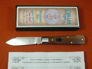 Dollar Knife Co Franciscan Walnut with Black Shield Jack Knife NMIB from Cooper Cutlery USA FWBLS