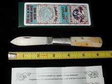 New York Knife Co Sawcut Natural Bone Barlow Knife by Cooper Cutlery 1506NSC USA Made 