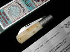 New York Knife Co Sawcut Natural Bone Barlow Knife by Cooper Cutlery 1506NSC USA Made 