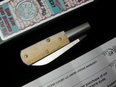 New York Knife Co Sawcut Natural Bone Barlow Knife by Cooper Cutlery 1506NSC USA Made 