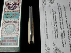 New York Knife Co Sawcut Natural Bone Barlow Knife by Cooper Cutlery 1506NSC USA Made 
