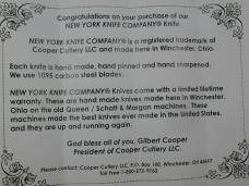 New York Knife Co Genuine Stag Barlow Knife by Cooper Cutlery 2506 S USA Made Integral Bolsters
