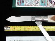 New York Knife Co Genuine Stag Barlow Knife by Cooper Cutlery 2506 S USA Made Integral Bolsters