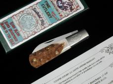 New York Knife Co Genuine Stag Barlow Knife by Cooper Cutlery 2506 S USA Made Integral Bolsters