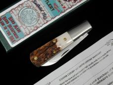 New York Knife Co Genuine Stag Barlow Knife by Cooper Cutlery 2506 S USA Made Integral Bolsters